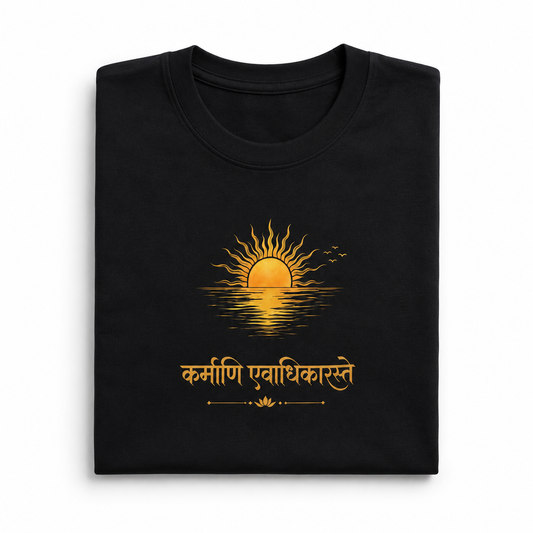 Karmanye Vadhikaraste Sanskrit Quote - Bhagavad Gita | Male Regular Fit T-Shirt