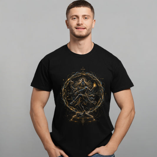 Natraj Mahadev Cosmic Dance | Male Regular Fit T-Shirt | 180 GSM Cotton