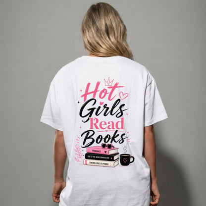 Hot Girls Read Books | Female Oversized T-Shirt | 240 GSM Cotton