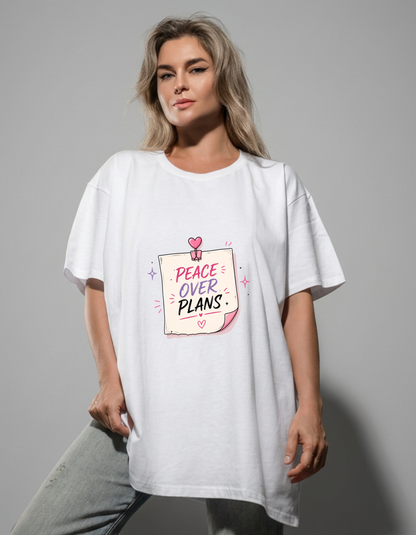 CEO of Bed Rotting – Peace Over Plans | Female Oversized T-Shirt | 240 GSM Cotton
