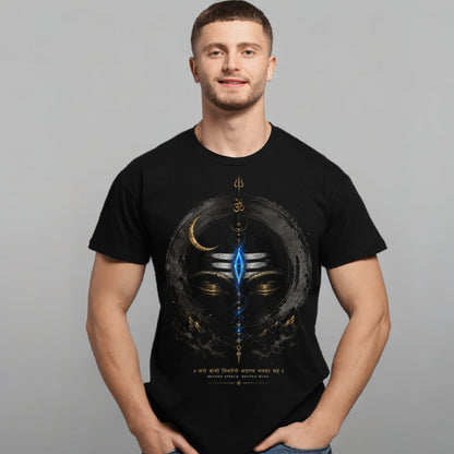 Mahadev Third Eye | Male Regular Fit T-Shirt | 180 GSM Cotton