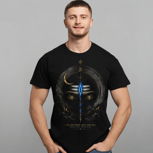 Mahadev Third Eye | Male Regular Fit T-Shirt | 180 GSM Cotton
