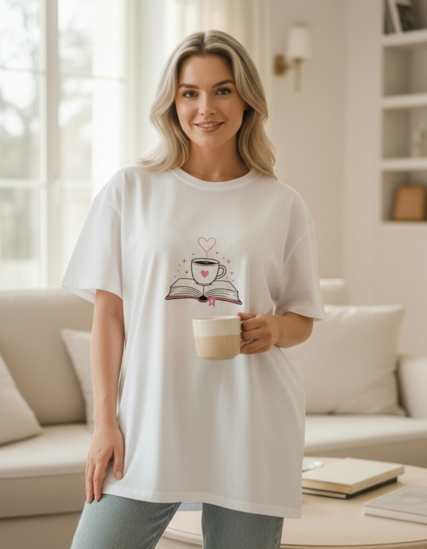 Hot Girls Read Books | Female Oversized T-Shirt | 240 GSM Cotton