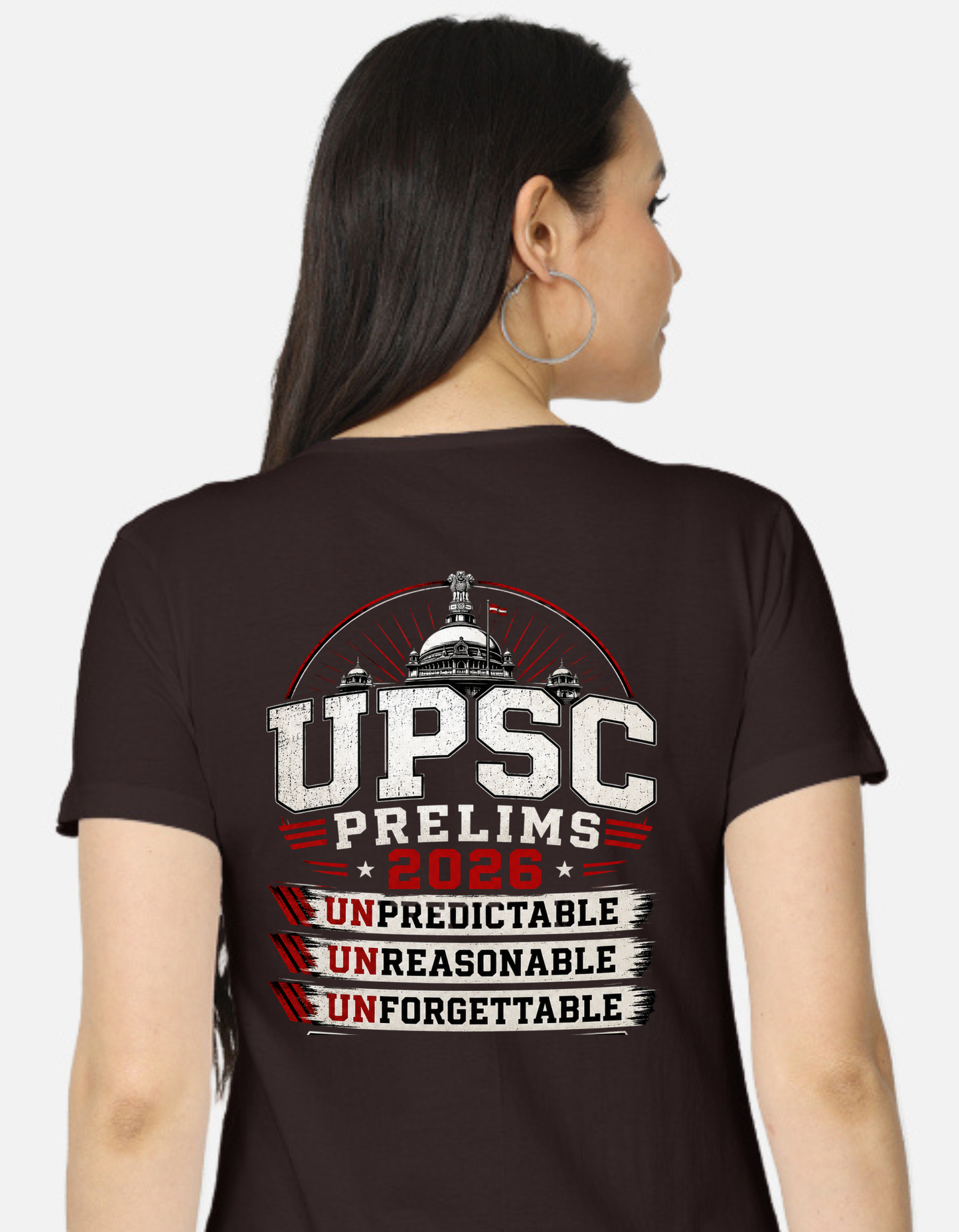 UPSC Unpredictable Prelims 2026 | Female Regular Fit T-Shirt | 180 GSM Cotton
