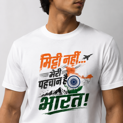 Mitti Nahi, Meri Mehchan Hai Bharat - Patriotic Graphic Tee - Regular Fit