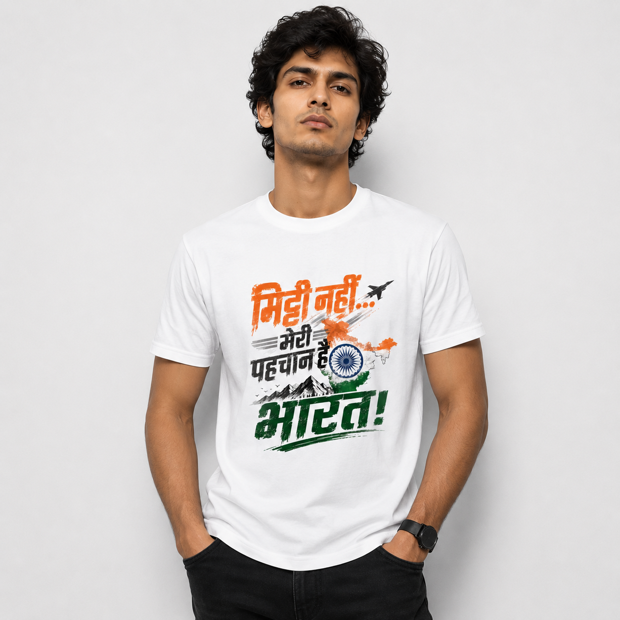 Mitti Nahi, Meri Mehchan Hai Bharat - Patriotic Graphic Tee - Regular Fit