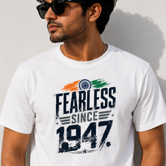 Fearless Since 1947 - Patriotic Independence Day Graphic Tee