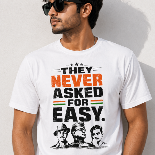 They Never Asked for Easy - Patriotic Independence Day Graphic Tee