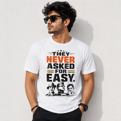 They Never Asked for Easy - Patriotic Independence Day Graphic Tee