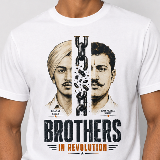 Brothers in Revolution - Bhagat Singh & Ram Prasad Bismil - Patriotic Graphic Tee