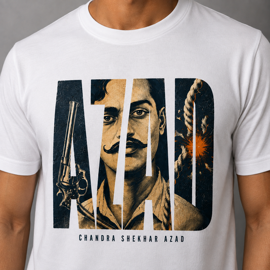 Chandra Shekhar Azad - Freedom Fighter - Patriotic Graphic Tee