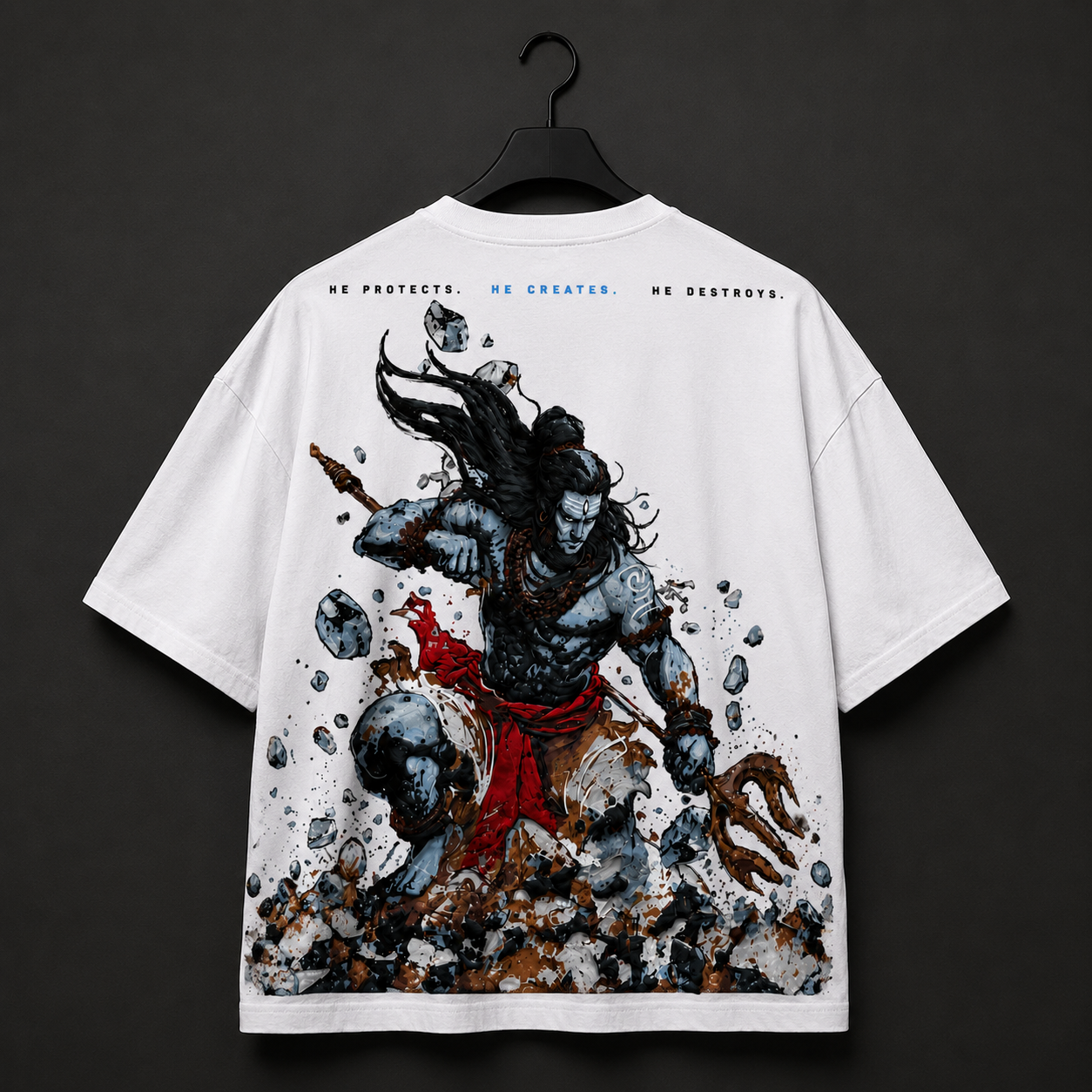 Mahadev – He Protects, Creates, Destroys Unisex Oversized Premium Tee
