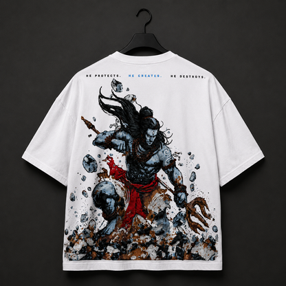 Mahadev – He Protects, Creates, Destroys Unisex Oversized Premium Tee