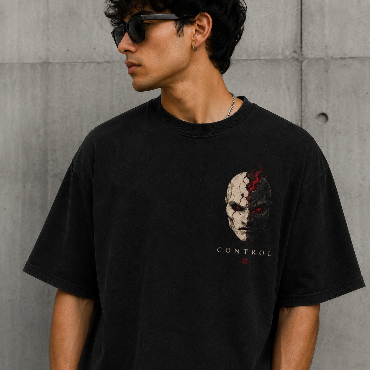 Master Your Own Mind - Japanese Oni Mask Oversized Tee