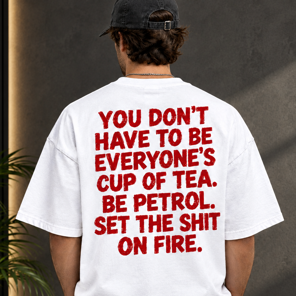 Be Petrol Not Everyone's Cup of Oversized - 240 GSM Cotton Graphic Tee