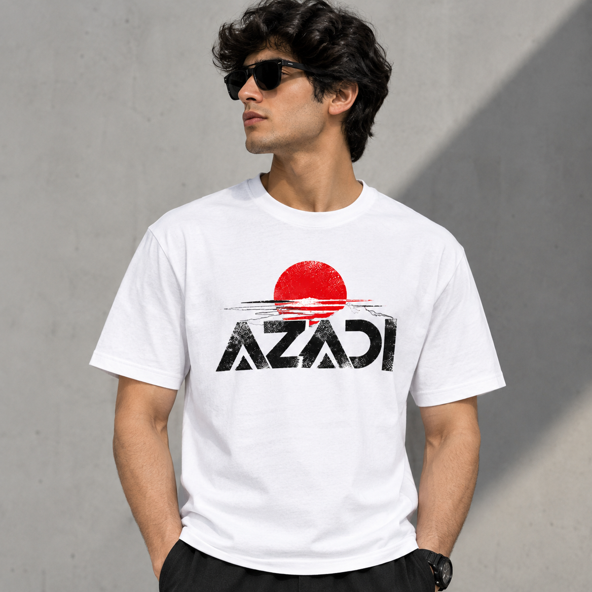 Azadi T-Shirt – Bold Freedom Graphic Regular Fit Cotton Tee