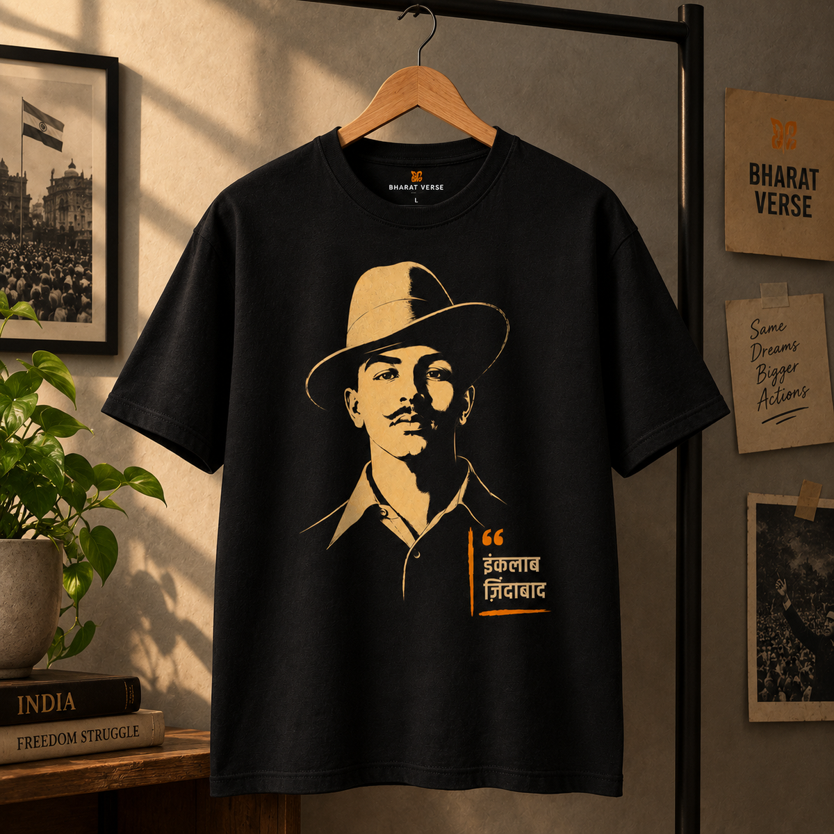 Bhagat Singh Inquilab Zindabad - Patriotic Graphic Tee