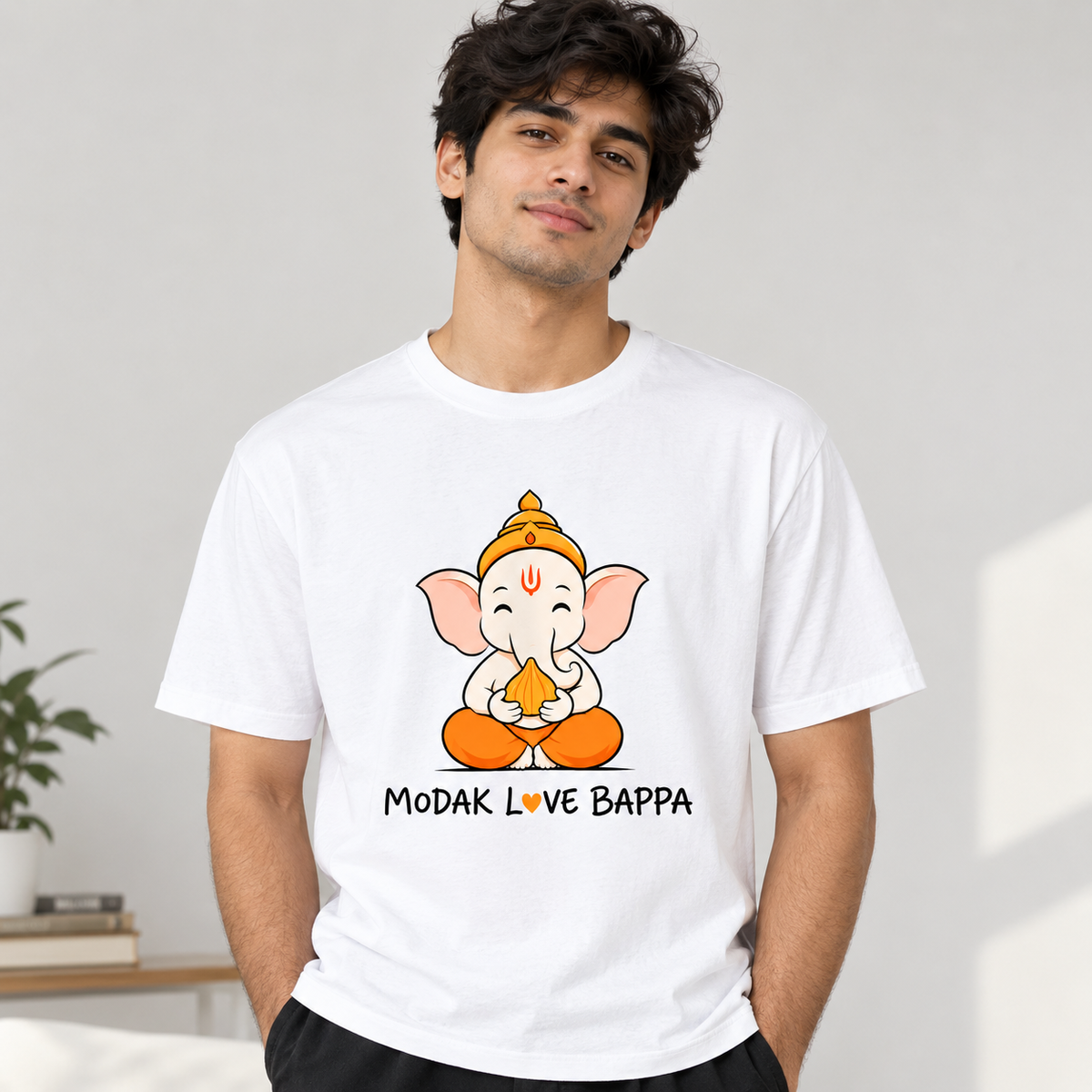 Modak Love Bappa T-Shirt – Cute Ganesha Graphic Tee