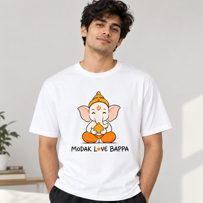 Modak Love Bappa T-Shirt – Cute Ganesha Graphic Tee