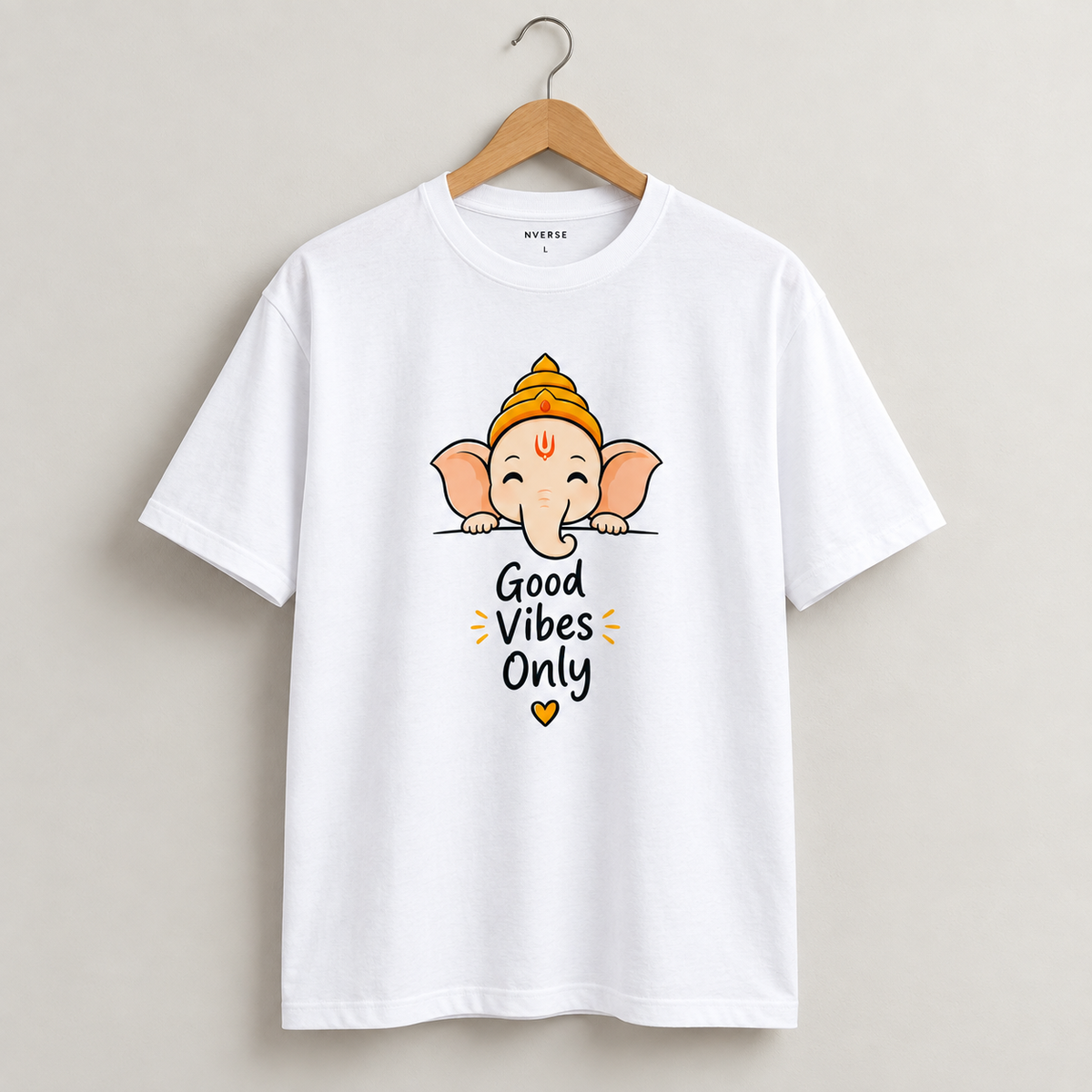 Good Vibes Only Ganesha T-Shirt – Cute Lord Ganesha Graphic Tee