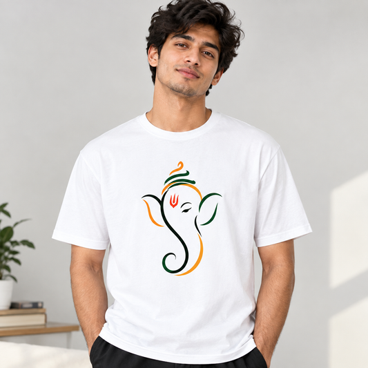 Lord Ganesha Graphic Tee - 180 GSM Cotton Regular Fit