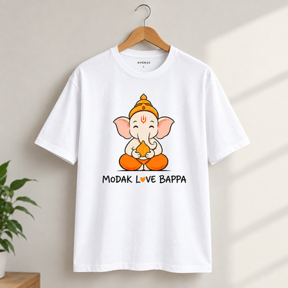 Modak Love Bappa T-Shirt – Cute Ganesha Graphic Tee