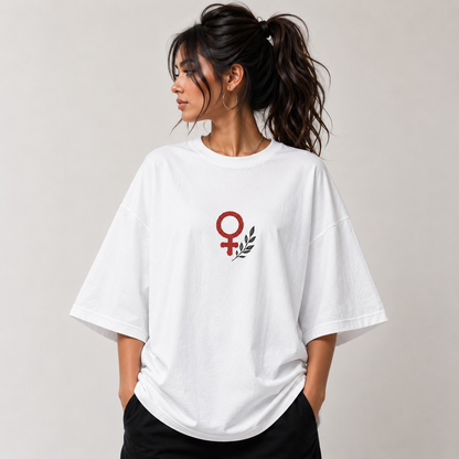 Challenging Patriarchy - Feminist Statement Oversized Graphic Tee