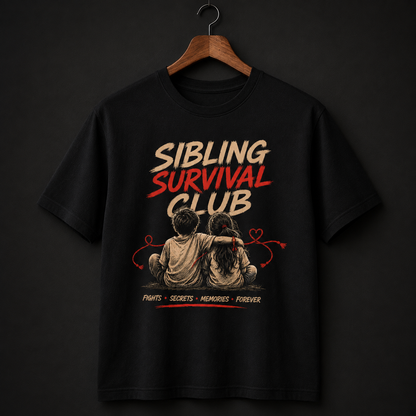 Sibling Survival Club  – Brother Sister Graphic Tee | Perfect Rakhi Gift