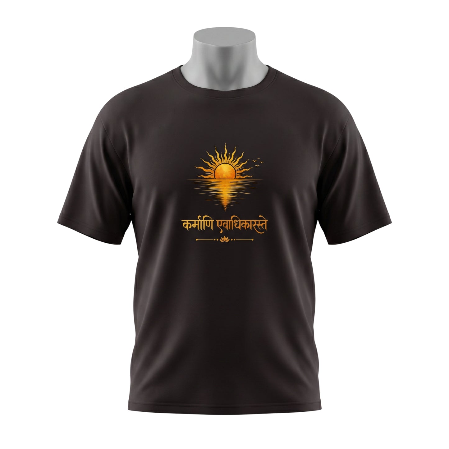 Karmanye Vadhikaraste Sanskrit Quote - Bhagavad Gita | Male Regular Fit T-Shirt