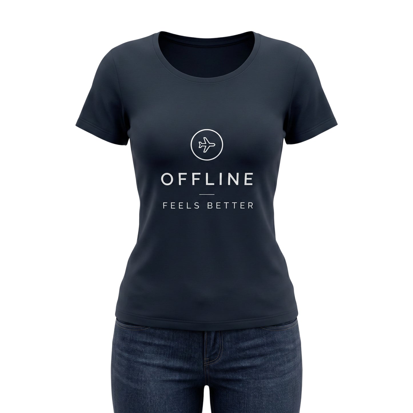 Offline Feels Better - Minimal Travel & Digital Detox | Female Regular Fit T-Shirt
