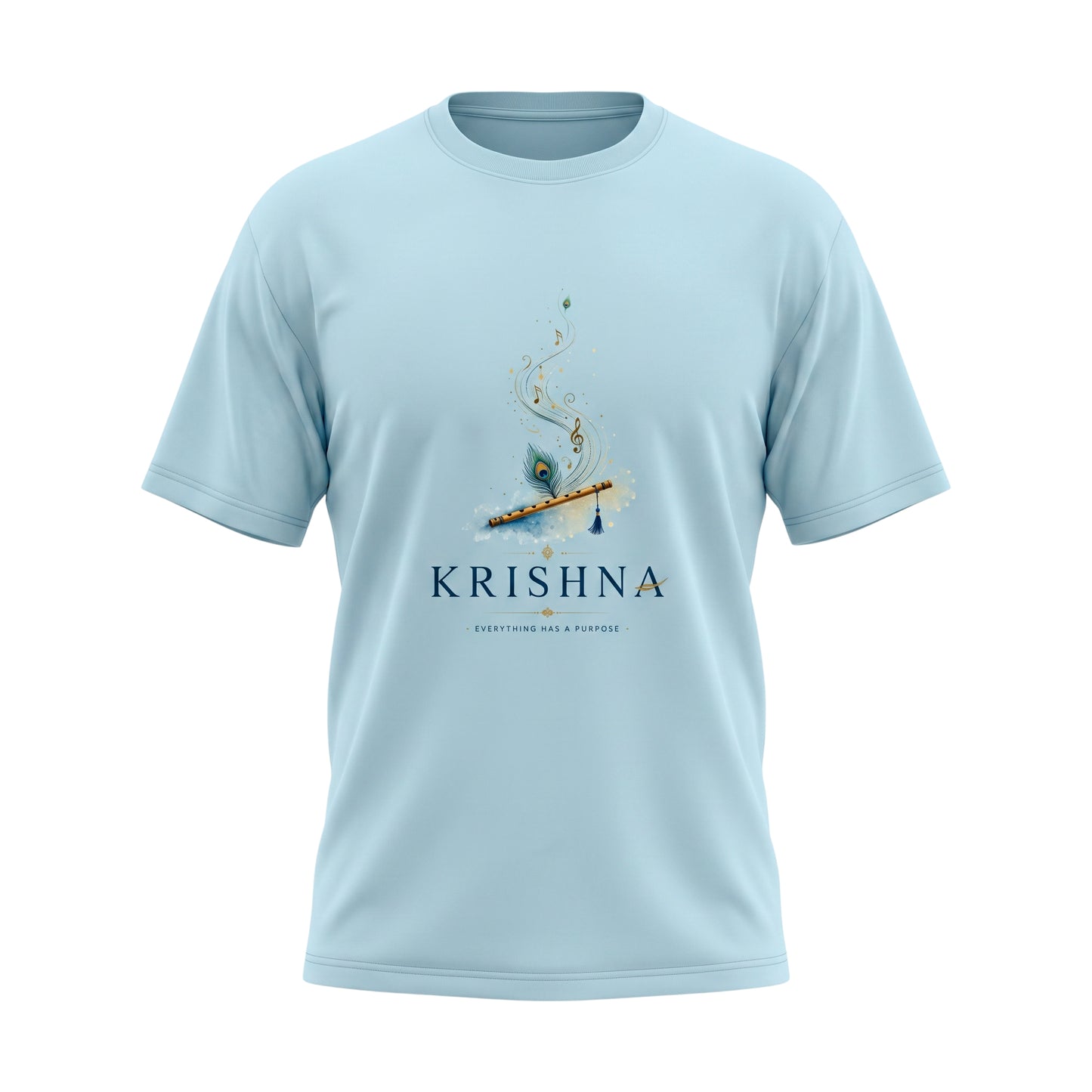 Lord Krishna Flute - Everything Has a Purpose Graphic Tee | Male Regular Fit T-Shirt