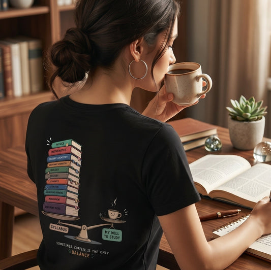 Coffee Is the Only Balance | Female Regular Fit T-Shirt | 180 GSM Cotton