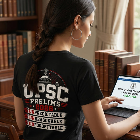 UPSC Unpredictable Prelims 2026 | Female Regular Fit T-Shirt | 180 GSM Cotton