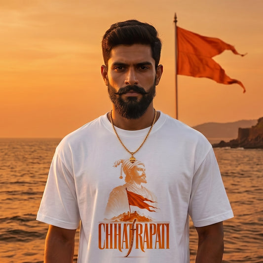Shivaji Maharaj – Swarajya Bhagwa Flag Male Regular Fit