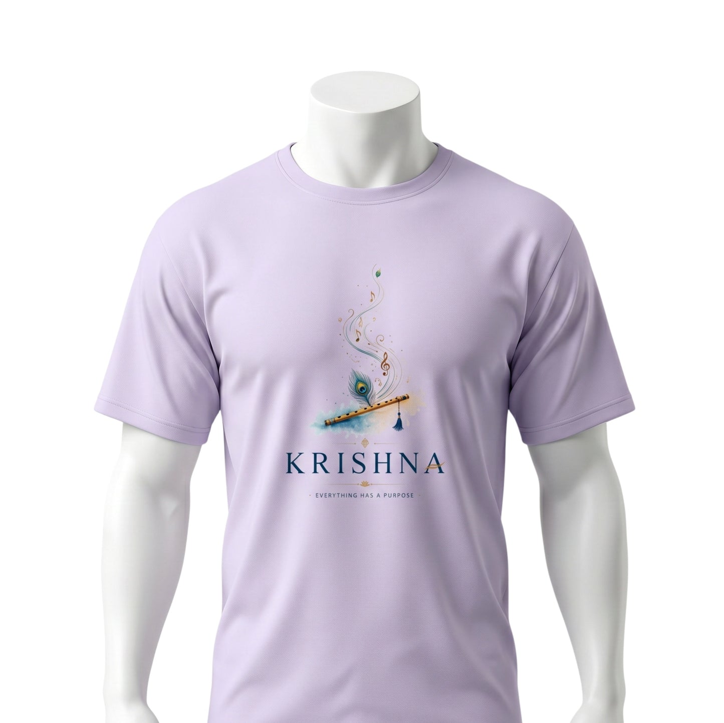 Lord Krishna Flute - Everything Has a Purpose Graphic Tee | Male Regular Fit T-Shirt