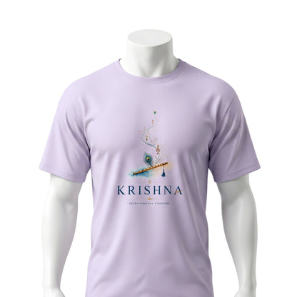 Lord Krishna Flute - Everything Has a Purpose Graphic Tee | Male Regular Fit T-Shirt