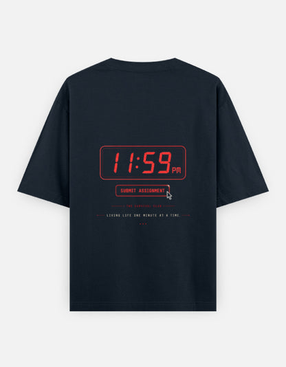 11:59 PM Assignment Survival Club | Unisex Oversized T-Shirt | 240 GSM Cotton
