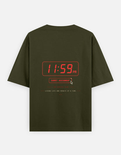 11:59 PM Assignment Survival Club | Unisex Oversized T-Shirt | 240 GSM Cotton