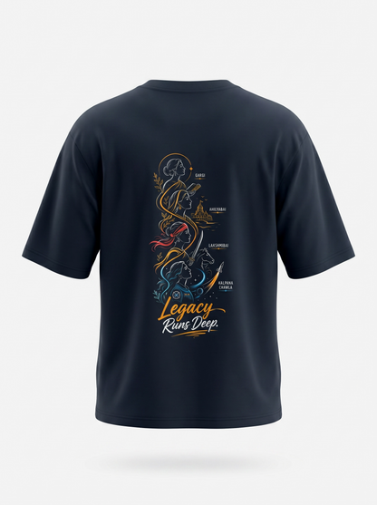 Legacy Runs Deep Inspirational Indian Icons  | Female Oversized T-Shirt | 240 GSM Cotton
