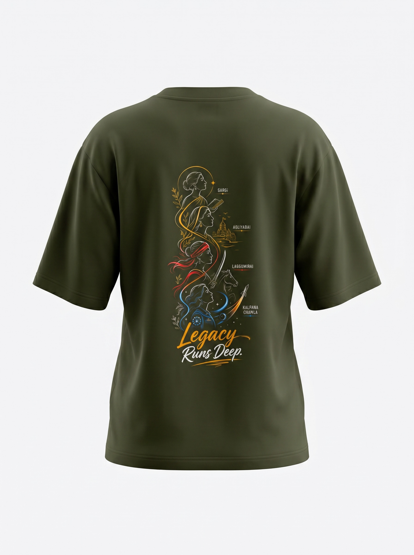 Legacy Runs Deep Inspirational Indian Icons  | Female Oversized T-Shirt | 240 GSM Cotton