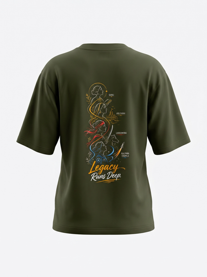 Legacy Runs Deep Inspirational Indian Icons  | Female Oversized T-Shirt | 240 GSM Cotton