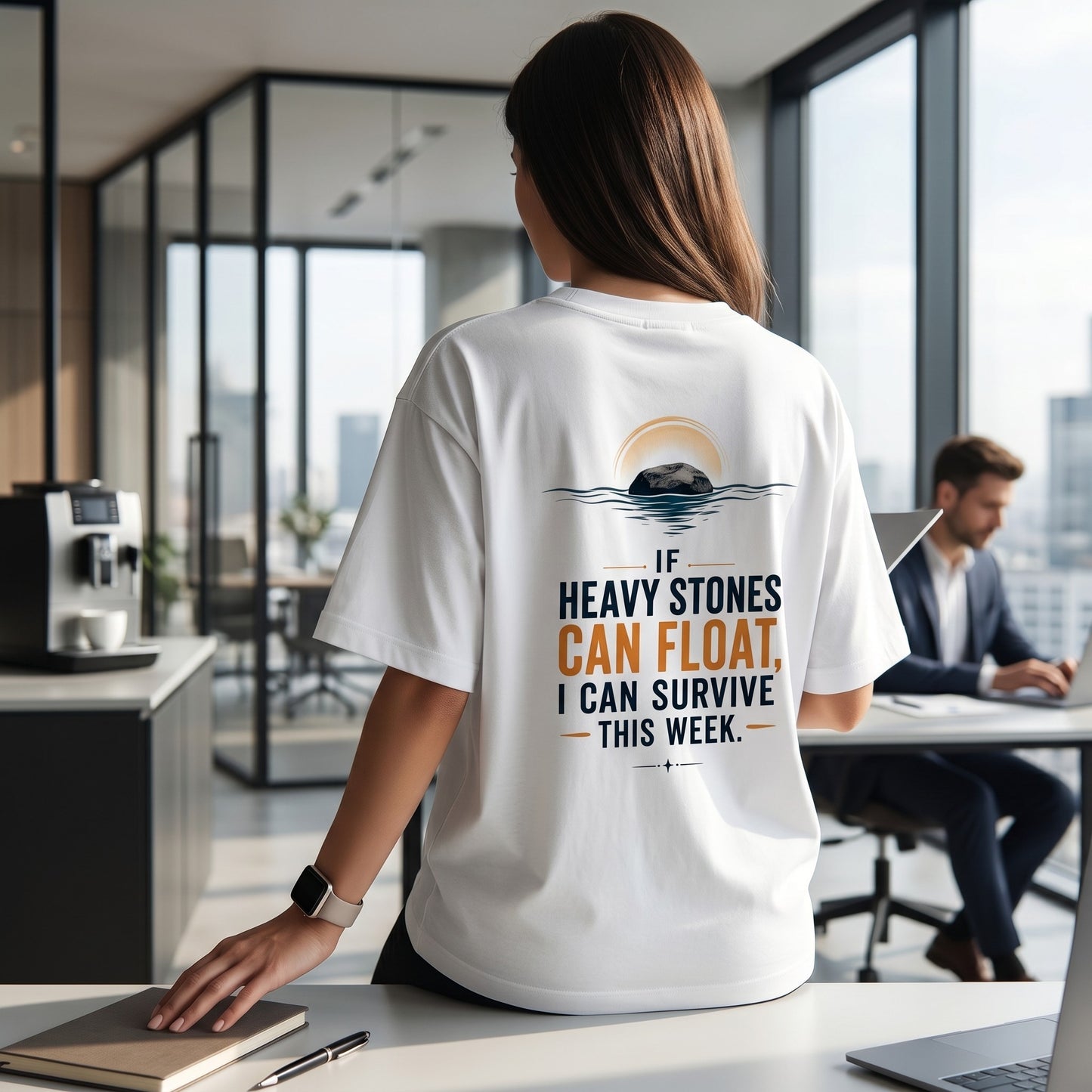 If Heavy Stones Can Float - Motivational Graphic Tee | Female Oversized T-Shirt