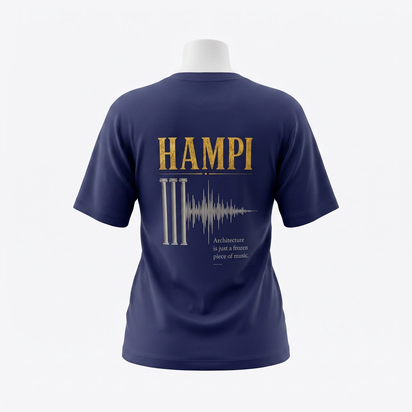 Hampi Architecture Musical Pillars - Minimal Heritage | Female Oversized T-Shirt