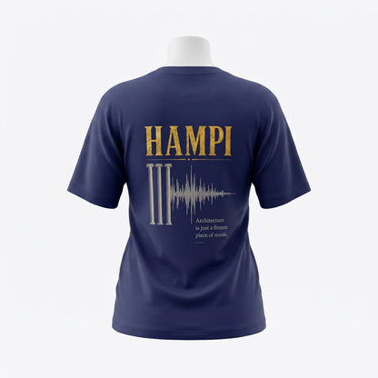 Hampi Architecture Musical Pillars - Minimal Heritage | Female Oversized T-Shirt