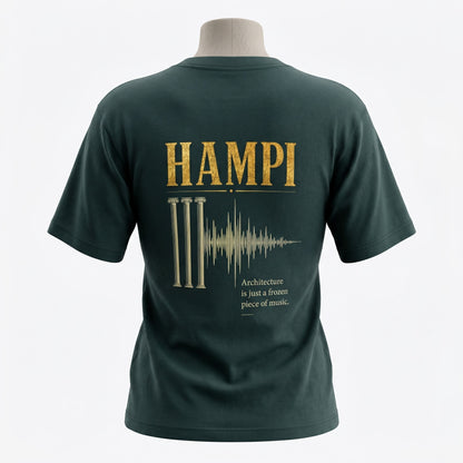 Hampi Architecture Musical Pillars - Minimal Heritage | Female Oversized T-Shirt