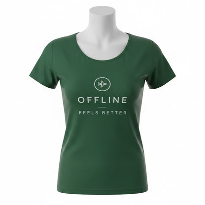 Offline Feels Better - Minimal Travel & Digital Detox | Female Regular Fit T-Shirt