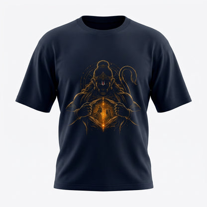 Hanuman Heart of Devotion Unisex Oversized Premium T-Shirt