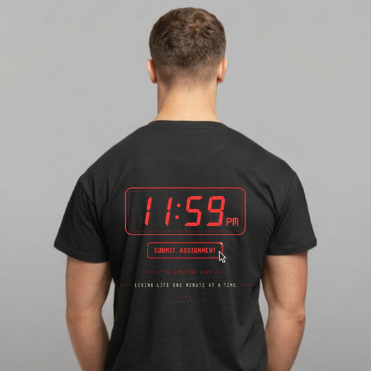 11:59 PM Assignment Survival Club | Unisex Oversized T-Shirt | 240 GSM Cotton