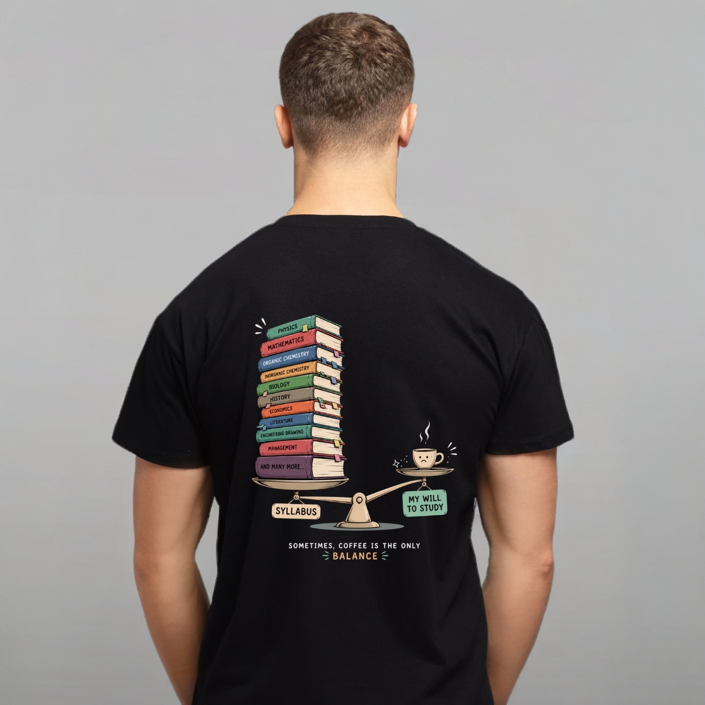 Funny Student Study Motivation - Black | Male Regular Fit T-Shirt | 180 GSM Cotton