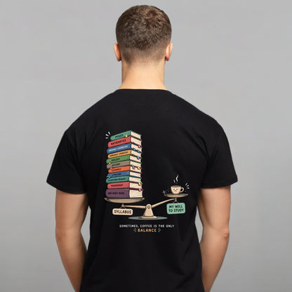 Funny Student Study Motivation - Black | Male Regular Fit T-Shirt | 180 GSM Cotton